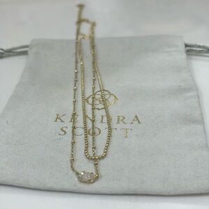 Kendra Scott Emilie Gold Multi Strand Necklace in Iridescent Drusy